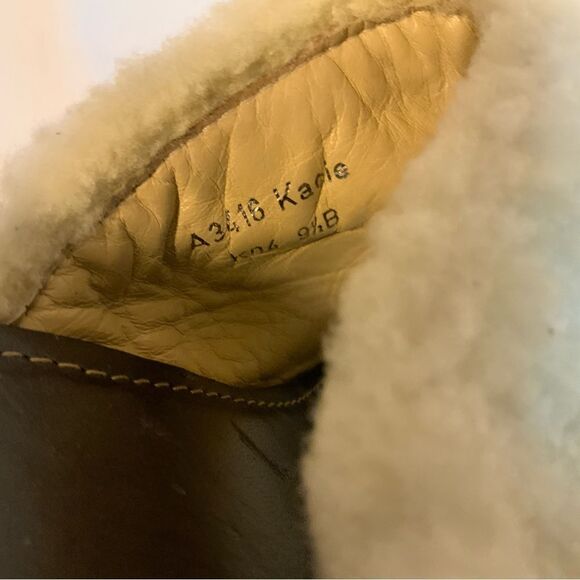 Coach "Kacie" Brown Leather With Faux Fur High Heel Mule Slip On Clog Sz 9.5B - Picture 8 of 13